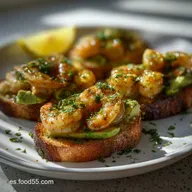 Receta De Crostini De Camarones Al Ajo Con Aguacate Cremoso