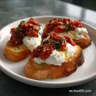 Bocado de Viernes Noche de Crostini de Tomate Asado Cremosos