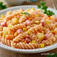 Ensalada De Pasta Salsa Rosa Con Pi&ntilde;a