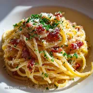 Espaguetis a la Carbonara Aut&eacute;ntica: Receta Italiana en 25 Min