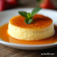 Flan Cremoso de Fresones Receta Casera de Postre con Fresas
