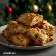 Aperitivo de Hojaldre de Navidad con Jam&oacute;n y Queso