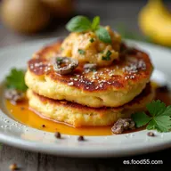 Panqueques de Avena y Pl&aacute;tano Receta Saludable Sin Az&uacute;car