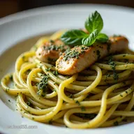 Pasta al Pesto con Pollo Receta Cremosa Lista en 25 Min