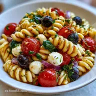 Pasta Fr&iacute;a Mediterr&aacute;nea Sencilla: 30 Min