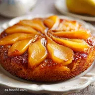 Pastel Invertido de Pera: Receta con Especias para 10 Porciones