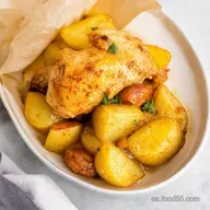 Pollo con Patatas en Papillote Receta F&aacute;cil y Saludable