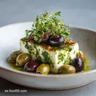 Queso y Aceitunas Marinados con Hierbas