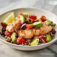 Comida saludable: Taz&oacute;n de Salm&oacute;n Mediterr&aacute;neo en 38 Minutos