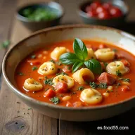 Sopa Reconfortante de Tortellini con Salchicha Italiana Receta F&aacute;cil