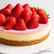 Tarta de Fresas F&aacute;cil Cheesecake al Horno con Sabor