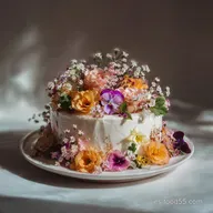 Tarta de Boda F&aacute;cil y Casera con Flores | Receta Sencilla