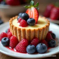 Tarta de Leche y Frutos Rojos Un Cl&aacute;sico Modernizado