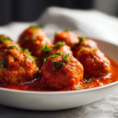 Alb&oacute;ndigas con Tomate para 4 raciones Tarjeta de receta