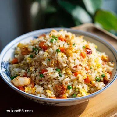 Arroz Frito Estilo Chino Receta F&aacute;cil: Listo en 20 Minutos Tarjeta de receta