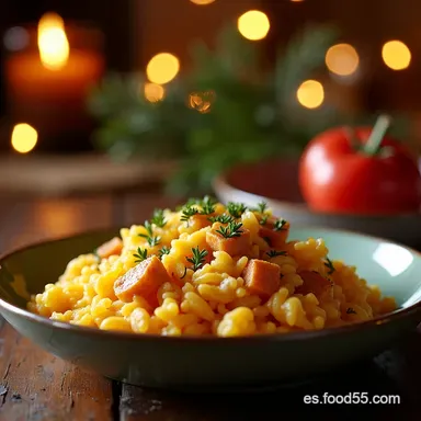 Arroz Navide&ntilde;o Noche de Paz Receta Delicioso y Festivo Tarjeta de receta