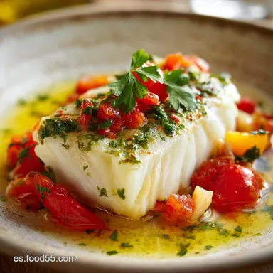 Bacalao al Ajoarriero Receta Tradicional Espa&ntilde;ola Tarjeta de receta