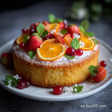 Bizcocho de naranja y yogur: Con gu&iacute;a de tiempos Tarjeta de receta
