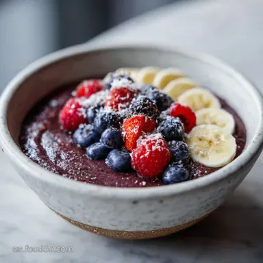 Bowl de Acai Casero F&aacute;cil en 8 Minutos Tarjeta de receta