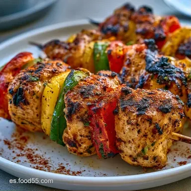 Brochetas De Pollo Para 4 Personas Tarjeta de receta