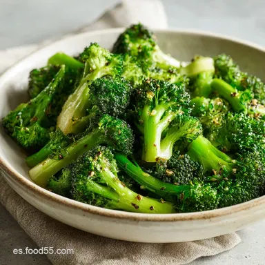 Receta Br&oacute;coli Salteado con Ajo para 4 Porciones Tarjeta de receta