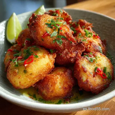Bu&ntilde;uelos de Bacalao con Patata Horneados Tarjeta de receta