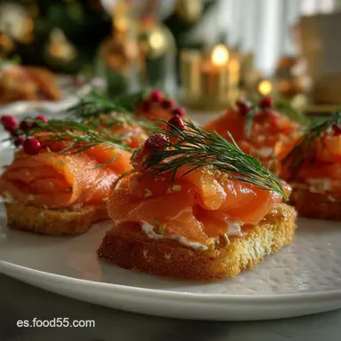 Canap&eacute; de Navidad f&aacute;cil y r&aacute;pido con Salm&oacute;n Tarjeta de receta