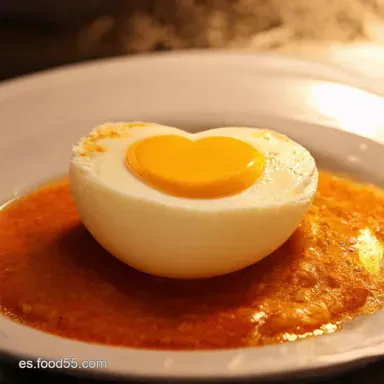 Corazones de Huevo huevos cocidos forma corazon para enamorar Tarjeta de receta
