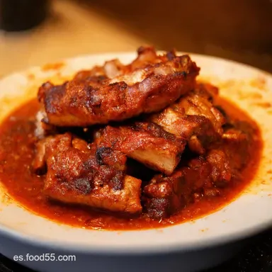 Costillas a la Barbacoa al Horno Jugosas Receta F&aacute;cil Tarjeta de receta