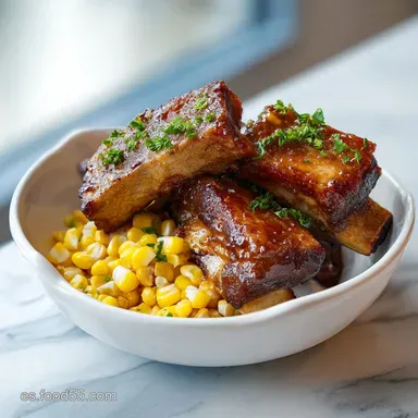 Costillas Miel Mantequilla Salada para 4 Raciones Tarjeta de receta