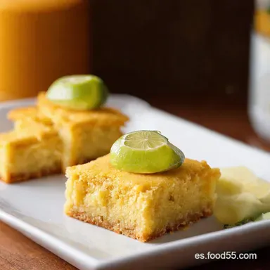 Cuadraditos de Tarta de Lima Receta F&aacute;cil Un Besito Tropical Tarjeta de receta