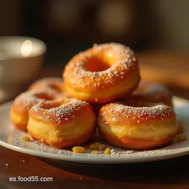 Receta de Donuts Caseros Esponjosos al Horno Tiernos como Nubes Tarjeta de receta