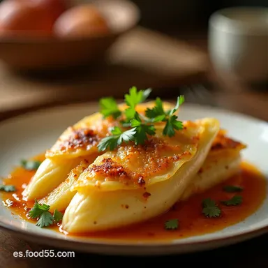 Receta Endives Bonne Femme Cena Saludable Francesa Gratinada Tarjeta de receta