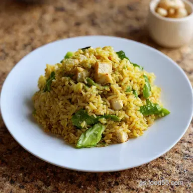Ensalada Arroz Integral Tofu Receta F&aacute;cil y Saludable Tarjeta de receta