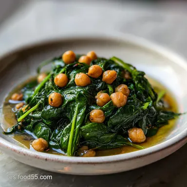 Espinacas con Garbanzos para 4 Raciones Tarjeta de receta