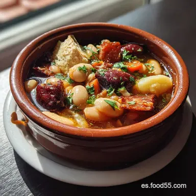 Fabada Asturiana Receta Tradicional para 4 Raciones Tarjeta de receta