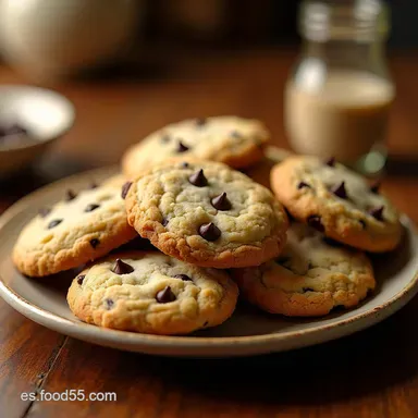 Receta de Galletas Americanas Caseras Pegajosas y Crujientes Tarjeta de receta