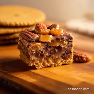 Galletas Pecan Chocolate y Caramelo Salado Receta F&aacute;cil Tarjeta de receta