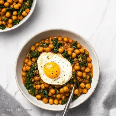 Garbanzos con Espinacas y Huevo Receta F&aacute;cil y Melosa