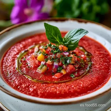 Gazpacho Andaluz para 4 Personas Tarjeta de receta