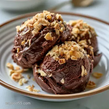 Helado Chocolate Almendras: Aterciopelado Tarjeta de receta