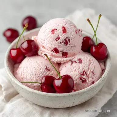 Helado de Cereza: Textura Cremosa Tarjeta de receta