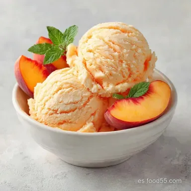 Helado de Melocot&oacute;n: Textura Sedosa Tarjeta de receta
