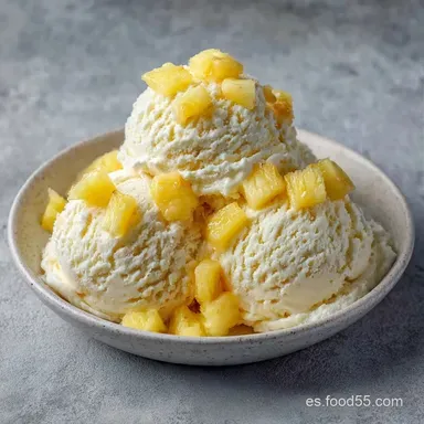 Helado de Pi&ntilde;a con Leche Condensada Tarjeta de receta