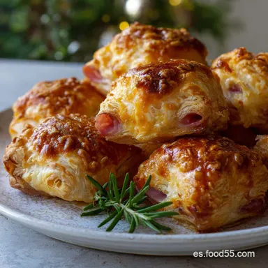Aperitivo de Hojaldre de Navidad con Jam&oacute;n y Queso Tarjeta de receta