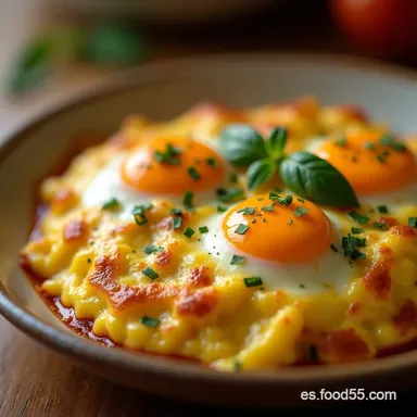 Receta de Huevos al Grat&iacute;n Cremosos La Cena F&aacute;cil y Reconfortante Tarjeta de receta