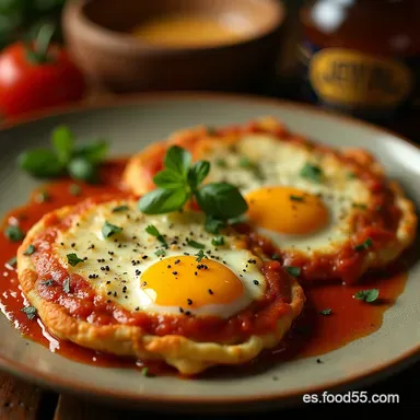 Receta de Huevos con Chilaquiles Rellenos Desayuno de Campeones Tarjeta de receta