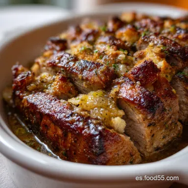 Cena de Nochebuena: Lomo Relleno Jugoso y F&aacute;cil Tarjeta de receta