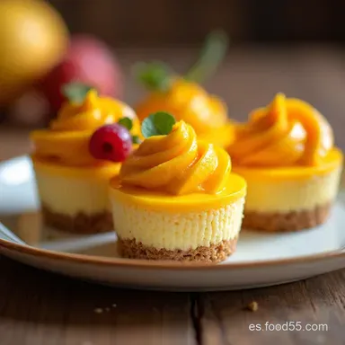 Mini Cheesecakes de Mango El Postre M&aacute;s Rico Tarjeta de receta