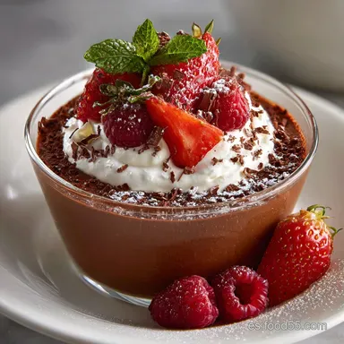 Mousse de Chocolate Tradicional para 4 Porciones Tarjeta de receta